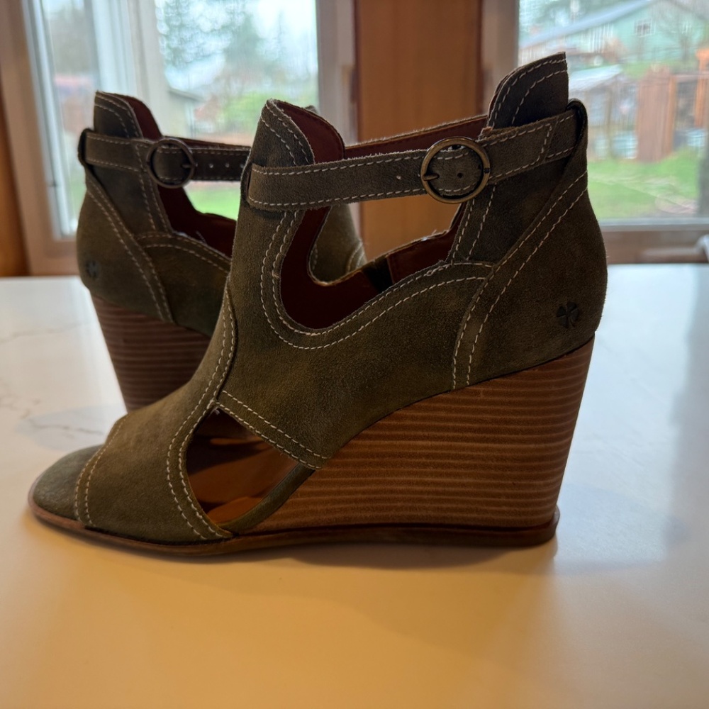 Lucky Brand Lukili Women's Sandals Wedge Ankle Strap Moss Green Size US 12M - Picture 11 of 11